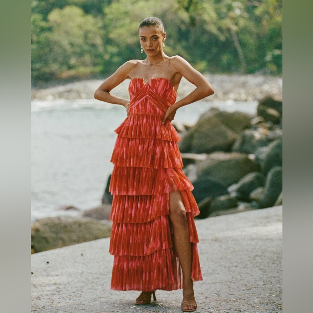 NWT Hutch Simi Plisse Gown | Anthropologie | Dress Size 6